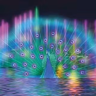 Grande fontaine de lac flottante à musique laser